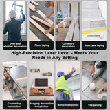 Weiddw Laser Level Self-Leveling Laser Level Tool Green Cross Line Lazer Level for Construction Indoor Project,Picture Hanging, DIY with 360° Magnetic Pivoting Base, Carrying Bag,Battery WEIDDW