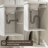 phiestina Pre-Assembled 20 Inch White Floating Small Bathroom Vanity, Wall Mounted Cabinet with Sink, Left Side Storage, Soft-Close Door, Modern Space-Saving Design, No Faucet, BV04-20-WHITE-PLUS phiestina