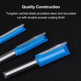 1/4 Straight Router bit Set, Newdeli Double Flute Straight Bit Set in Carbide Tipped, Woodwork Carbide Wood Milling Cutter Woodworking Tools Newdeli