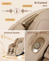 RELX 2025 Massage Chair Full Body, Zero Gravity Airbag Shiatsu Massage Chair with SL-Track, Heating, AI Control, Body Scan, 13 Modes, Foot Rollers, and Deep Yoga Stretch (Beige) RELX