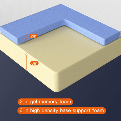 6/8/10/12 inch Gel Memory Foam Mattress for Cool Sleep & Pressure Relief, Medium Firm Mattresses CertiPUR-US Certified/Bed-in-a-Box/Pressure Relieving (8 in, Full)