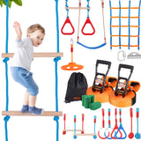 VEVOR Ninja Warrior Obstacle Course for Kids, 2 x 60 ft Weatherproof Slacklines, 500lbs Weight Capacity Monkey Line, Outdoor Playset Equipment, Backyard Toys Training Equipment Set with 14 Obstacles VEVOR