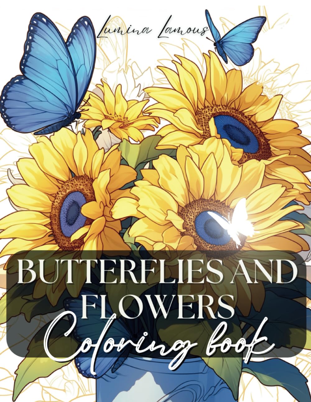 Butterflies and Flowers Coloring Book: Lower Anxiety and Relief Stress with Aesthetic Butterfly Garden Scenes Majosta