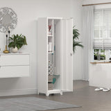 STEELIST Slim Broom Storage Cabinets, Metal Cabinet with Shelves and Hanging Rod, 65" Utility Storage Cabinet with Locking Door, Tall Cleaning Cabinets for Kitchen, Pantry, Office, Shop, Garage STEELIST