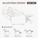 KISLOT Leather Recliner Chair Manual Sofa Rocker for Adults with Overstuffed Arm for Living Room Bedroom Home Theater Seating KISLOT