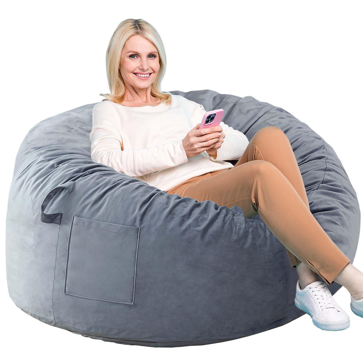 breadsac Bean Bag Chairs, Memory Foam Stuffing Bean Bag Chair for Adults/Teens/Kids, Velvet Lazy Sofa Furniture with Removable High-Rebound Memory Foam for Living Room Bedroom College Dorm breadsac