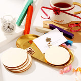 Blulu 60 Pieces Christmas Wooden Ornaments Round Wood Slices Snowflake Angel Shape with Cords for DIY Crafts New Year Christmas Tree Pendant Ornaments Blulu