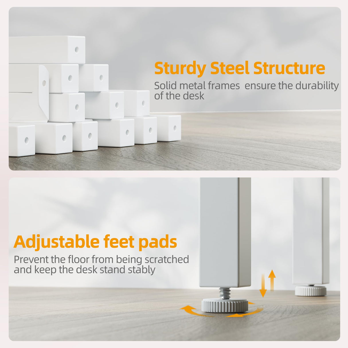 TIQLAB L Shaped Computer Desk with Power Outlets, 55 Inch Small Corner Desk with Reversible Shelves, Gaming Desk Computer Table Study Writing Desk for Home Office Small Space, White TIQLAB