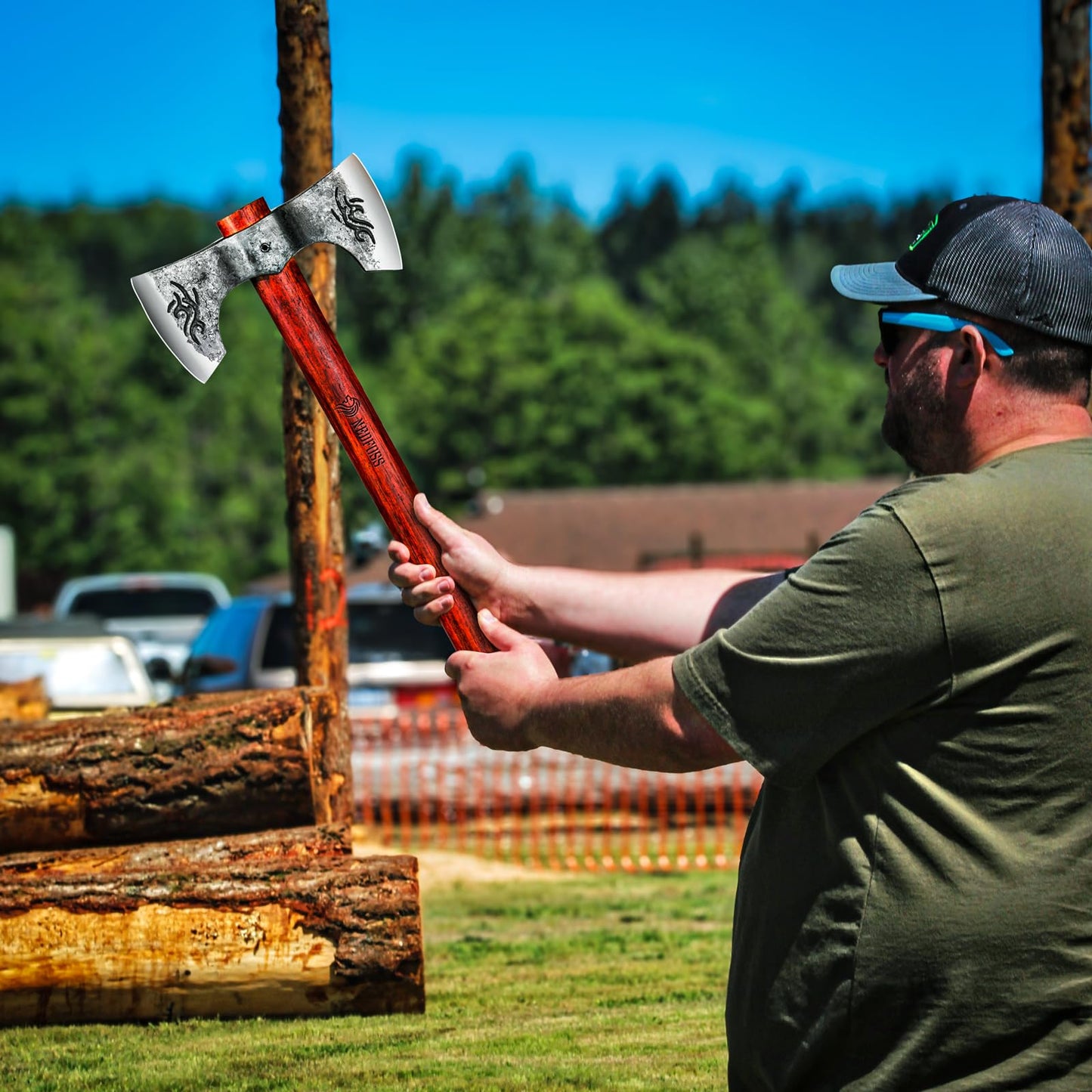 2 Pack NEDFOSS 16" Throwing Axe, Thor Throwing Axes and Tomahawks with 1065 HC Steel & Wooden Handle. Perfect for Axe Throwing Game, Recreation, Competition & Gifts for Men. - WoodArtSupply