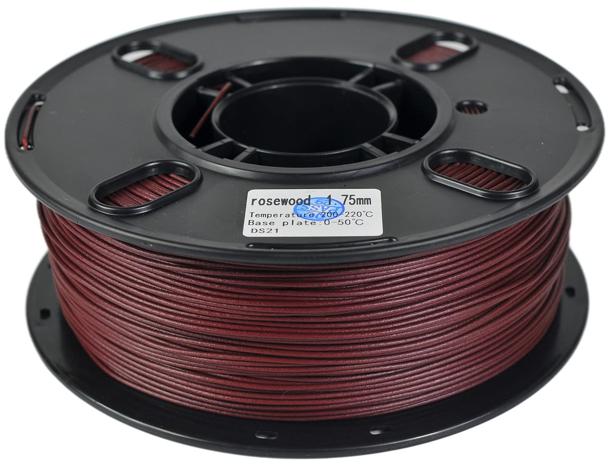 RANKI Wood PLA Filament 1.75mm 3D Printer Filament Rosewood, Real Wood Infill, 1kg Spool (Rosewood) RANKI