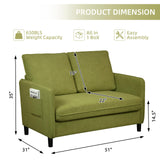 Zoxeions 51" Small Loveseat Sofa, Comfy Teddy Fabric with LED Mood Lighting Perfect for Bedroom, Living Room & Small Spaces, Tool-Free Assembly, Solid Wood Mini Couch for Apartment, Dorm Zoxeions