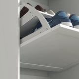 HOMCOM Slim Shoe Cabinet for Entryway, Modern Hidden Shoe Storage Cabinet with 3 Flip Drawers and Adjustable Shelves for 18 Pairs of Shoes, White HOMCOM