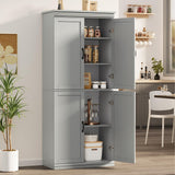 GarveeHome Pantry Cabinet, Freestanding Kitchen Pantry Storage Cabinet,70" Cupboard, Tall Storage Cabinet with Doors and Adjustable Shelves, for Bathroom, Dining Room, Living Room, Gray GarveeHome