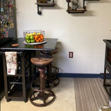 BOKKOLIK Vintage Swivel Bar Stool Industrial Coffee Kitchen Dining Chair Fire Hydrant Design Height Adjustable 24.8-30.7inch Solid Wooden Seat BOKKOLIK