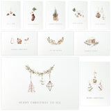 ZICOTO Beautiful Modern Rustic Christmas Cards Set of 20 - Incl. Bulk Envelopes, Matching Stickers And Storage Box - Perfect to Send Warm Holiday Wishes to Friends and Family ZICOTO