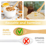 4 Pcs Small Wooden Spoons，3.5 Inch Mini Handmade Bulk Nature Tiny Spoons Little Wooden Teaspoons for Jars Sugar Creamer Honey Spices Salt Kitchen Supplies Qixiang CB