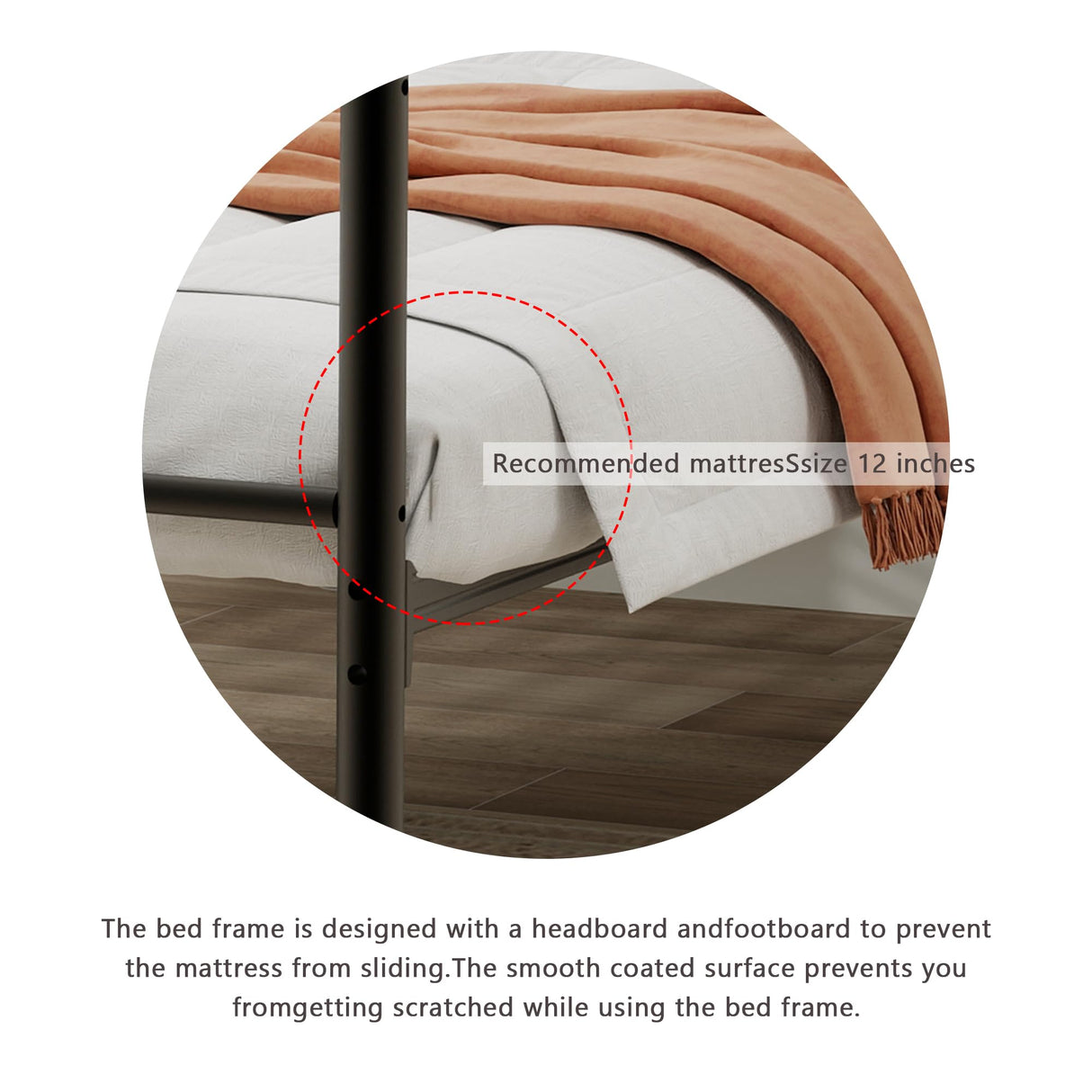 WJORATA Metal Platform Twin Bed Frame with Headboard Sturdy Steel Slats Support No Box Spring Needed Easy Assembly Black WJORATA