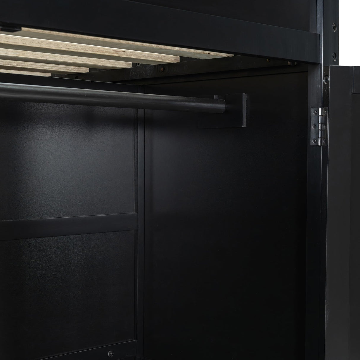 KLMM Full Size Wood Gaming Loft Bed with Desk and Wardrobe,USB Port and RGB LED Light,for Kids Teens Adults Bedroom Use (Cloud Blue#Wardrobe, Full) KLMM