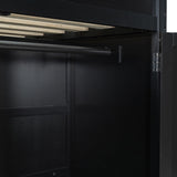 KLMM Full Size Wood Gaming Loft Bed with Desk and Wardrobe,USB Port and RGB LED Light,for Kids Teens Adults Bedroom Use (Cloud Blue#Wardrobe, Full) KLMM