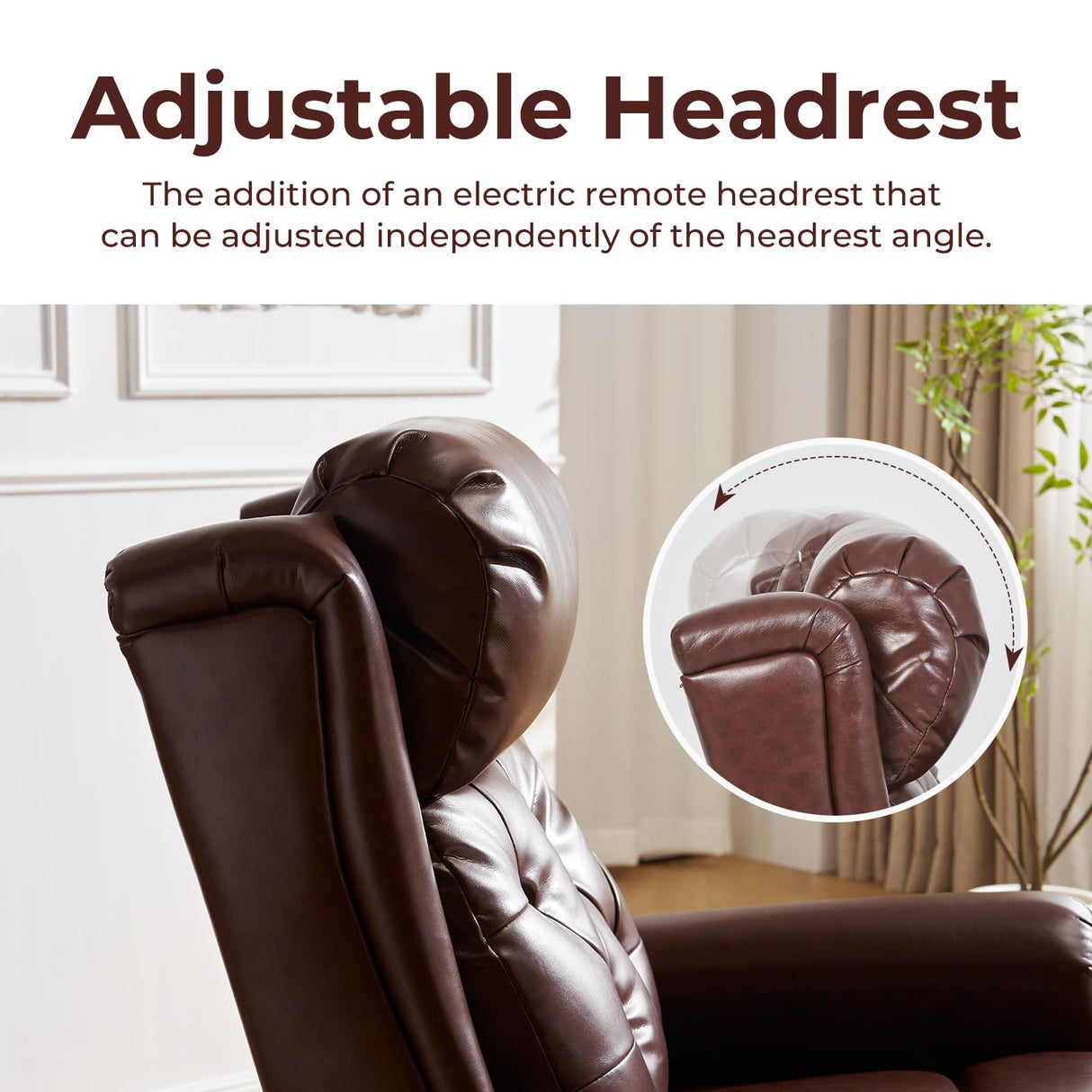 Rhevoy Power Lift Recliner Chair for Elderly with Adjustable Headrest,Electric Lift Chair with Massage and Heat, Lay Flat Recliner for Big and Tall,Brown Rhevoy