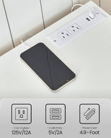 CHOEZON TV Stand with Power Outlet, Modern TV Cabinet for 55 60 inch TVs, Media TV Console with LED Light Strip, Media Entertainment Center with Storage, for Living Room, Bedroom, White MDS02UDWB CHOEZON