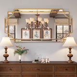 Kelly Miller Gold Traditional Mirror for Wall, Art Decorative Beveled Full Length Mirror for Home Decor, Bathroom, Living Room, Bedroom, Kitchen, Farmhouse, Entryway, 24"x48" Large Kelly Miller