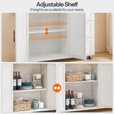 HOOBRO Kitchen Island with Power Outlet, Kitchen Island on Wheels, Rolling Kitchen Island Cart with 3 Drawers, Storage Cabinet and Adjustable Shelf, for Home and Kitchen, White and Natural WN15UZD01 HOOBRO