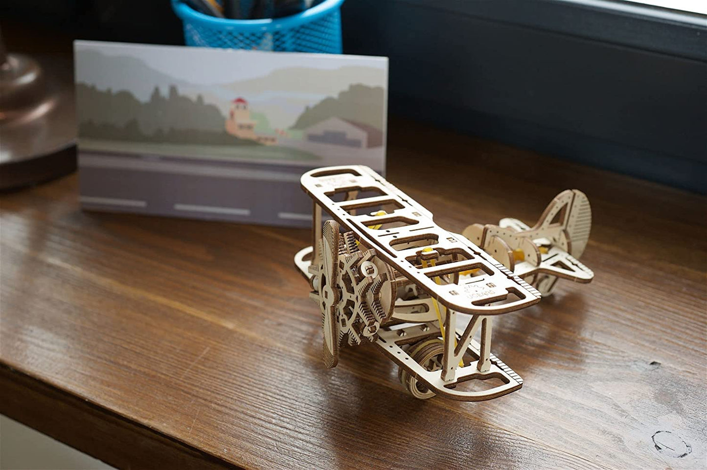 UGEARS Wooden 3D Puzzles for Adults - Mini Biplane Wooden Model Kit Crafts for Adults - DIY Kits for Adults Mechanical 3D Wooden Puzzles for Adults for Aviation Enthusiasts and Puzzle Lovers  - WoodArtSupply