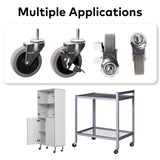 DELIVeR 3 Inch, Locking Swivel Caster Wheels, Set of 4,Heavy Duty with Nylon Nuts for Carts, Replacement Rubber Wheels, Threaded Stem 3/8”-16 x 1” Caster, 130 Lbs Per Caster DELIVeR