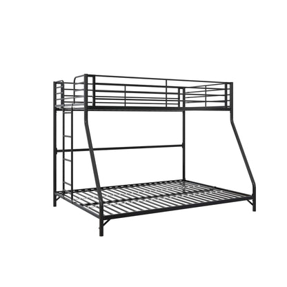 DHP Daven Quick-Assembly Twin-Over-Full Metal Bunk Bed with Ladder and Guardrails, Black - WoodArtSupply