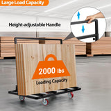 Eastrexon Folding Drywall Cart, Drywall Dolly w/ 5" Swivel Casters, 44.5" x 22" x 40" Plywood Cart w/ 2000 LBS Load Capacity, Portable Panel Truck Cart for Handling Plywood, Plasterboard, Glass Eastrexon