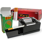 LEAF ONLY Powermatic 2+ Electric Cigarette Rolling Machine Injector - Cigarette Roller Starter Kit with King Size Zen Cigarettes Tubes 250ct and Reusable Pack Leaf Only