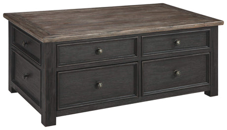 Signature Design by Ashley Tyler Creek Rustic Farmhouse Lift Top Coffee Table with Drawers, Brown & Black Signature Design by Ashley
