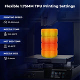 AMOLEN TPU 3D Printer Filament Bundle, Transparent Multicolor Rainbow TPU 1.75mm, Color Change Flexible Soft TPU 3D Printing Filament Supports High Speed, 200gX4 Spools AMOLEN