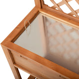 Outsunny Garden Potting Bench, Outdoor Wooden Workstation Table w/Metal Screen, Drawer, Hooks, Storage Shelf, and Lattice Back for Patio, Backyard and Porch Outsunny