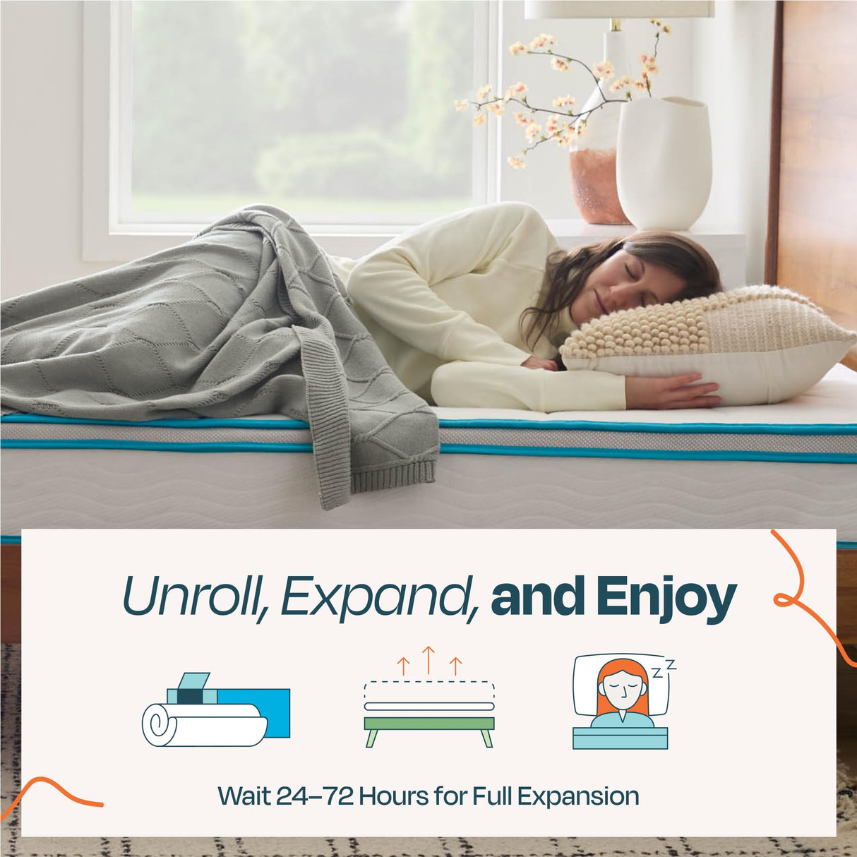 Linenspa 8 Inch Memory Foam and Spring Hybrid Mattress - Medium Firm Feel - Bed in a Box - Quality Comfort and Adaptive Support - Breathable - Cooling - Guest and Kids Bedroom - Full Size Linenspa