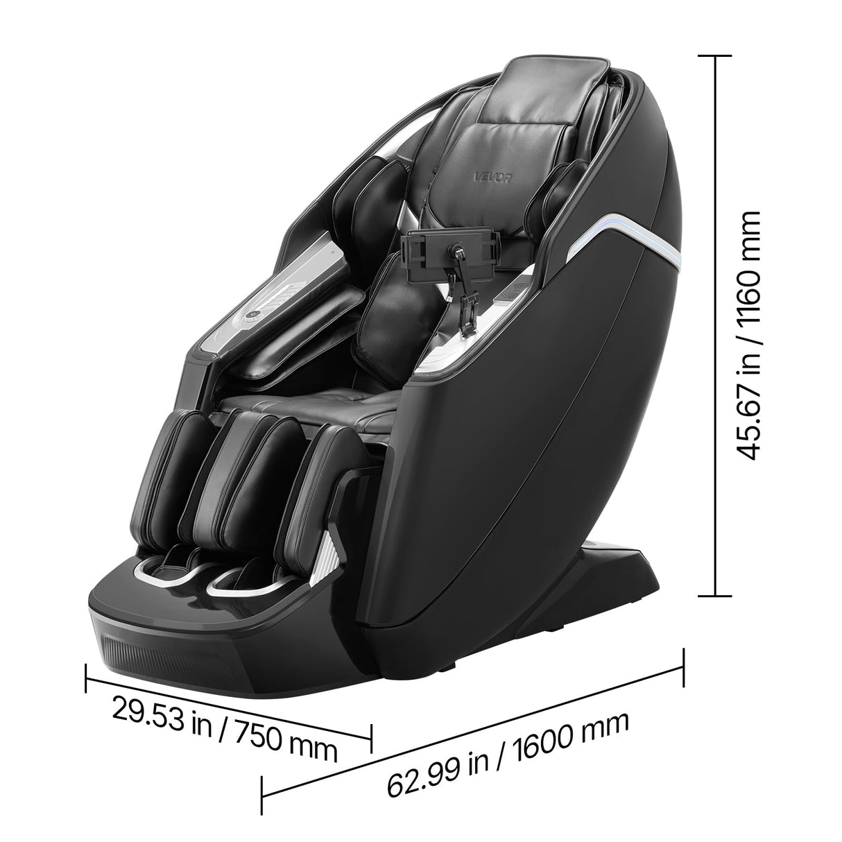 VEVOR 4D+3D Full Body Massage Chair - SL Track, AI Voice Control, Electric Extendable Footrest, Yoga Stretch, TFT Touchscreen, Home Relaxation VEVOR