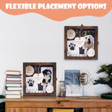 8.6'' Pet Memorial Shadow Box, Customizable Display Case for Dog Cat, Paw Print Hair Preservation, Picture Frame with Paw Print Kit Ashes Fur Jar as Pet Loss Sympathy Gift DigNew