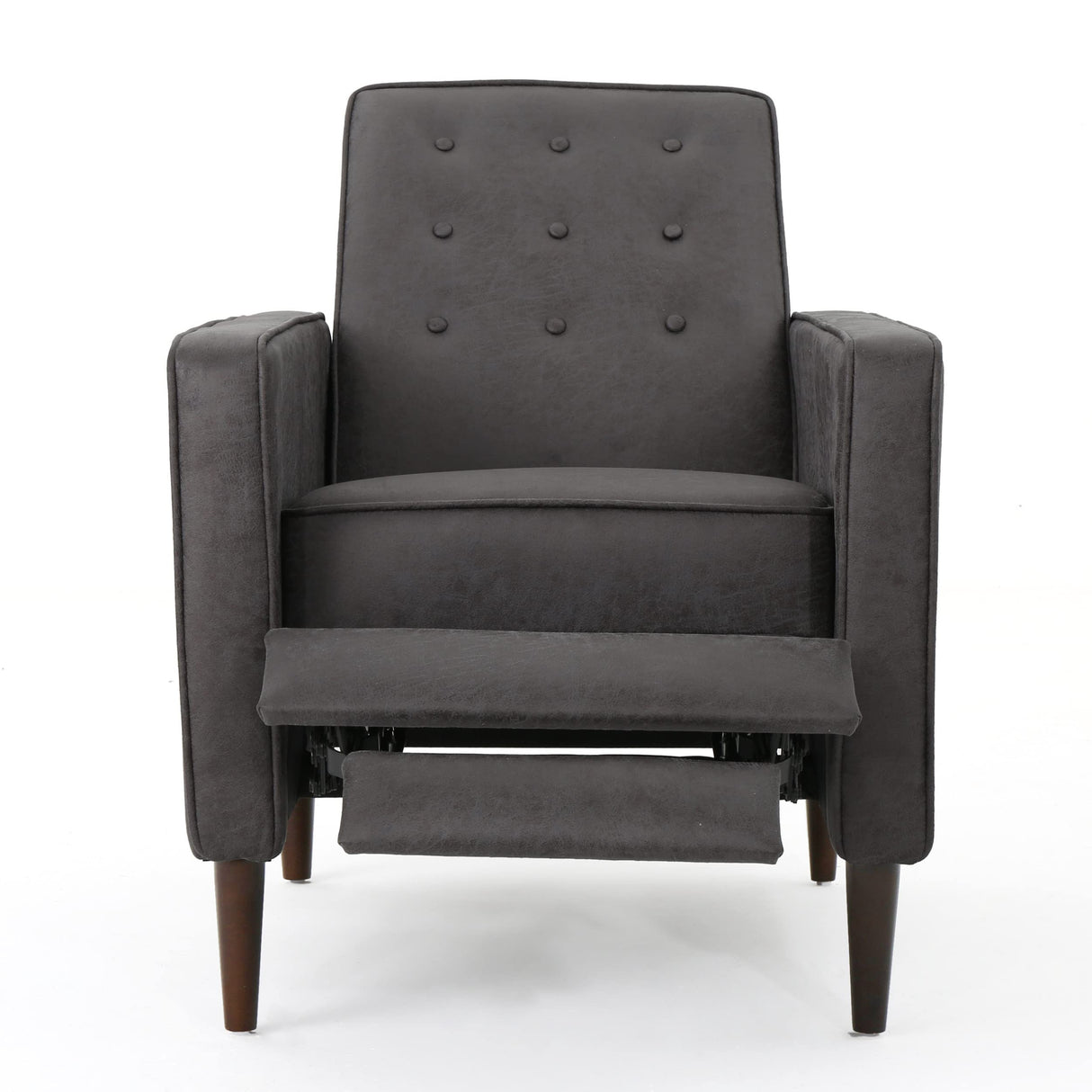 Christopher Knight Home Mervynn Mid-Century Modern Microfiber Recliner, Slate / Dark Espresso Christopher Knight Home