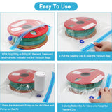 RepRapper Filament Storage Bag Vacuum, Drying Sealed 16 Cleaning Bags with Two Sizes for 3D Printer Filament with Automatic Pumps/Humidity Indicator Cards/Clips/Desiccants RepRapper