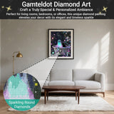 Gamteldot Ghost Diamond Art Kits for Adults Beginners,Halloween Diamond Art DIY 5D Round Full Drill Black Cat Diamond Painting with Full Tools,Diamond Dots Art Crafts for Home Wall Decor Gift-12x16in Gamteldot