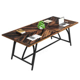 Tribesigns 6FT Conference Room Table, Rectangle Meeting Seminar Table for 6-8 People, 70.86-Inch Conference Tables for Home Office, Business Boardroom Desk with Stylish Metal Legs Tribesigns