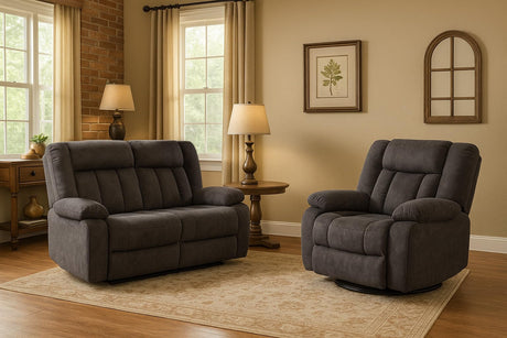 LUCKLIFE Recliner Sofa Set with Manual Recliners,Living Room Furniture Set with Reclining Couch,Loveseat and Armchair,Breathable Fabric Upholstery,Thick Cushions and Ergonomic Design,Dark Gray (2+1) LUCKLIFE