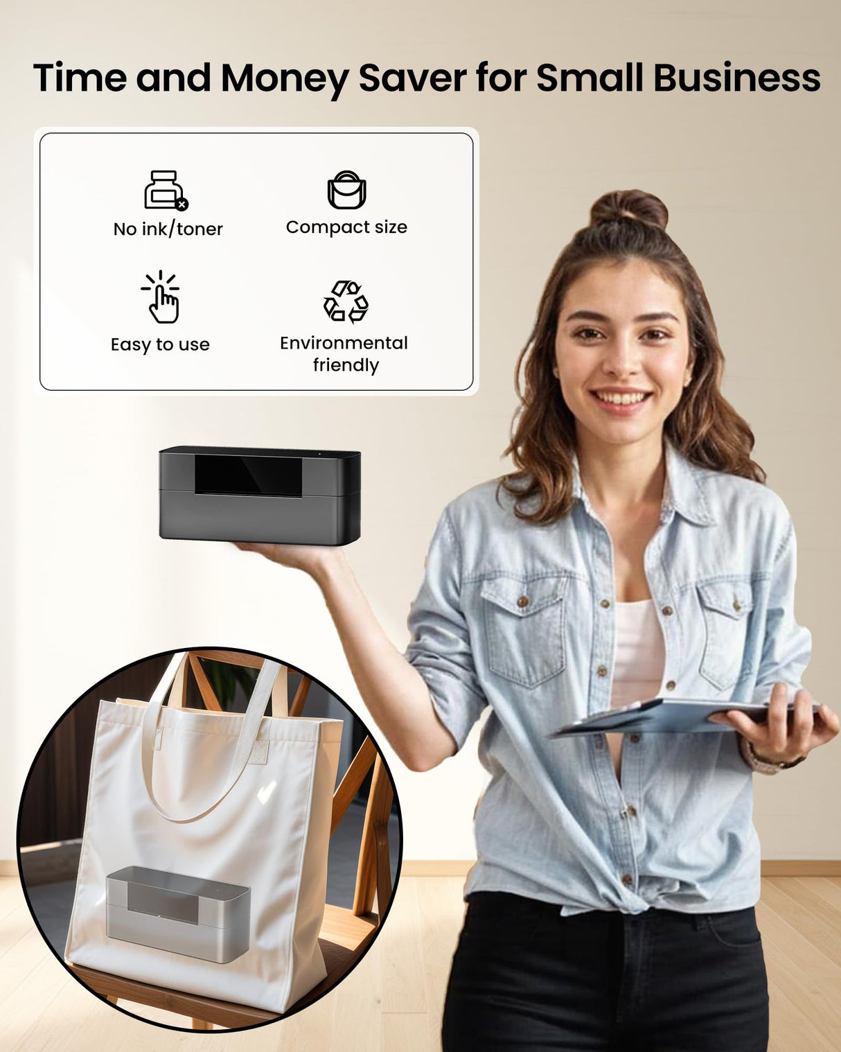 Itari Bluetooth Thermal Shipping Label Printer, 245-BT Wireless Label Printer 4x6, Desktop Label Printers for Small Business & Shipping Packages, Support iOS, Android, Windows, Amazon, Shopify, USPS Itari