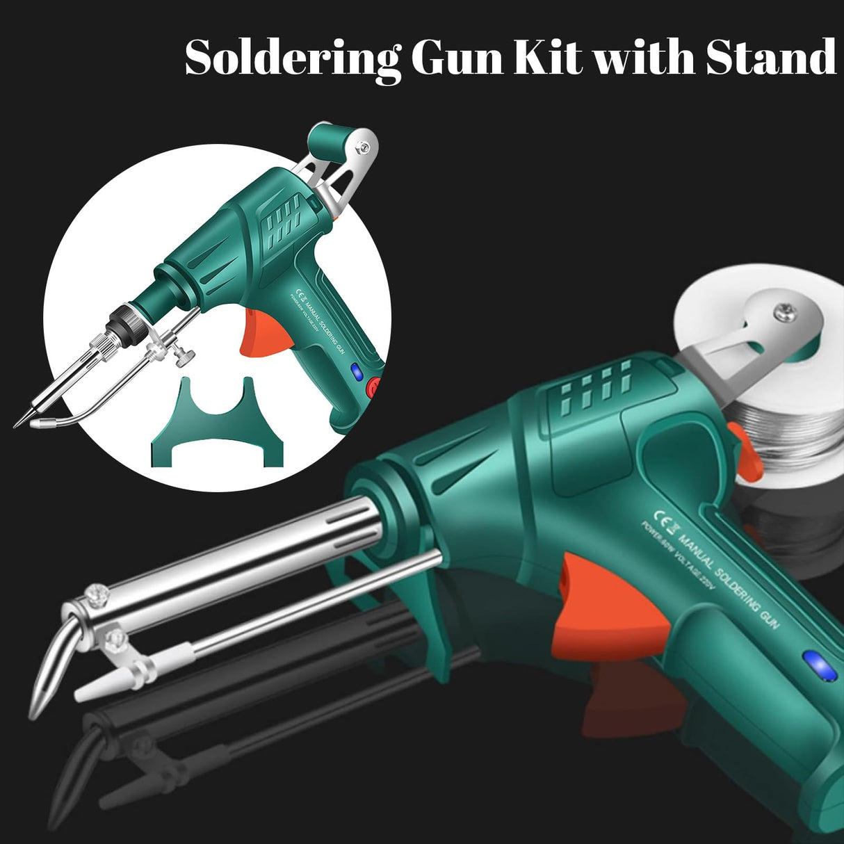 Multi-Function Soldering Iron Soldering Gun Set: External Heating Soldering Kit 60W Up to 480℃ - 3 PCS Solder Wire, Desoldering Pump, Tweezers for Welding Repair amusediy
