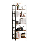 HealSmart 5 Tier Bookshelf, Free Standing Book Shelf Home Office Bookcase Shelf Storage Organizer for Bedroom, Living Room, Bathroom, Office, Balcony, Rustic Brown HealSmart