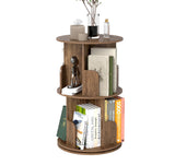 Suuiwau 2-Tier Rotating Bookshelf, 360° Spinning Corner Bookcase Space-Saving Storage Rack for Living Room, Bedroom, Office, Kids Room Suuiwau