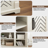 Minifeel Farmhouse TV Stand for 65+ Inch TV, 25" Tall Entertainment Center with Barn Door, Rustic TV Stands for Bedroom with Adjustable Shelf, Wooden TV Consoles for Living Room, Antique White Minifeel