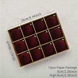 12pcs Christmas Tree Hanging Ball Decoration 2.4Inch Velvet Christmas Ornaments Balls Flocked Shatterproof Plastic Xmas Tree Ball for Party Holiday Wedding Home Decor (1, Burgundy, 12PCS) Maritown