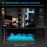 Knightsacoustic 96 Pack Sound Proof Foam Panels for Walls, 1 X 12 X 12 Inches Acoustic Foam Panels, High Density Acoustic Panels Sound Absorbing, Black Noise Cancelling Studio Wedges Knightsacoustic